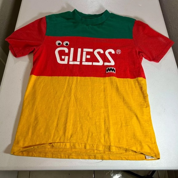 Guess J Balvin Stylish Retro Reggae Striped Embroidered Design T-Shirt XS - Picture 9 of 11